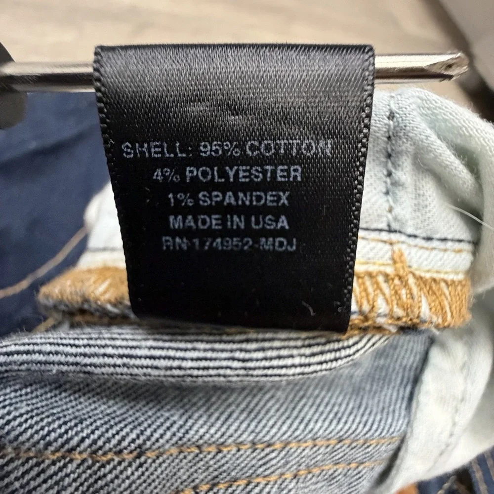 Flint & Tinder 365 Jeans Mens 31x33 Slim Blue White Oak Cone Denim Dark Wash